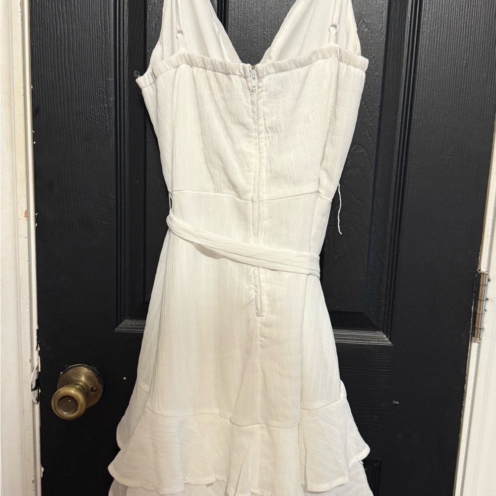 Altar'd State White Ruched Backless Mini Dress